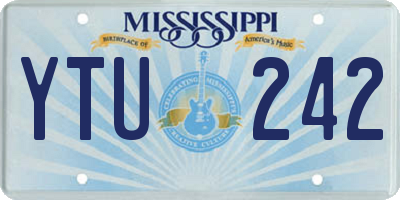 MS license plate YTU242