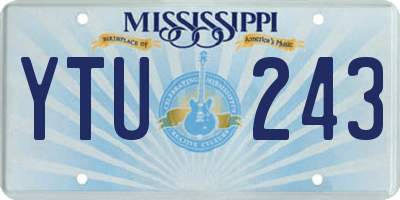 MS license plate YTU243