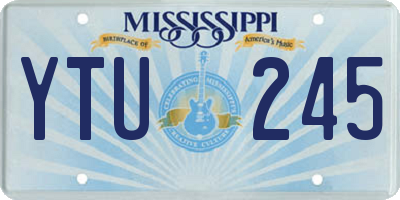 MS license plate YTU245