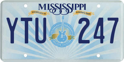 MS license plate YTU247