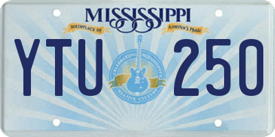 MS license plate YTU250