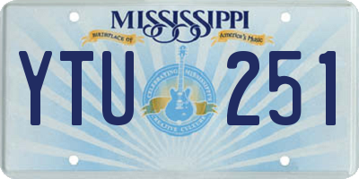 MS license plate YTU251