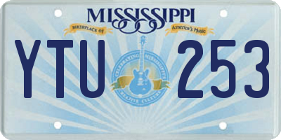MS license plate YTU253