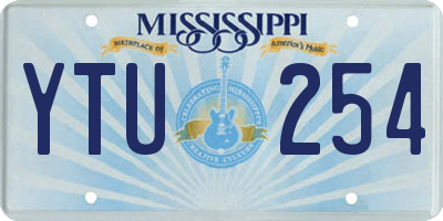 MS license plate YTU254