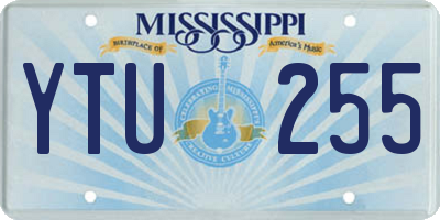MS license plate YTU255