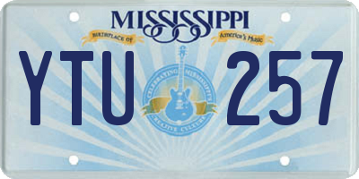 MS license plate YTU257