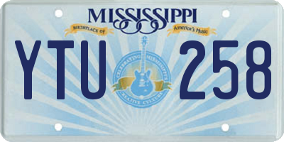 MS license plate YTU258