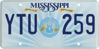 MS license plate YTU259