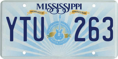MS license plate YTU263