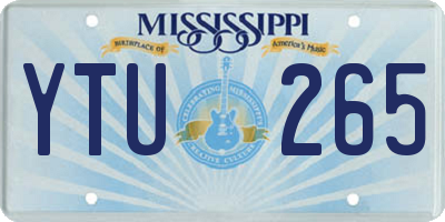 MS license plate YTU265