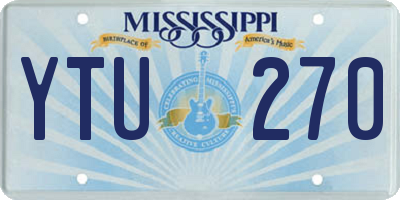 MS license plate YTU270