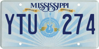 MS license plate YTU274