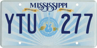 MS license plate YTU277