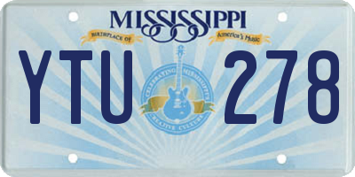 MS license plate YTU278