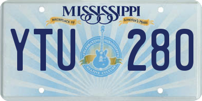 MS license plate YTU280