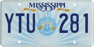 MS license plate YTU281