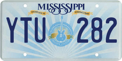 MS license plate YTU282