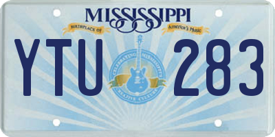MS license plate YTU283