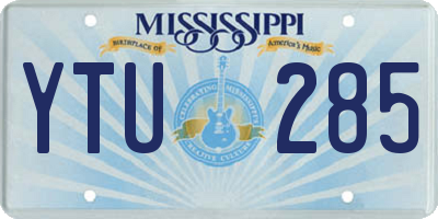 MS license plate YTU285