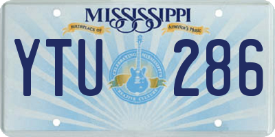 MS license plate YTU286