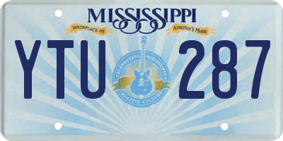 MS license plate YTU287