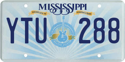 MS license plate YTU288