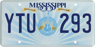 MS license plate YTU293