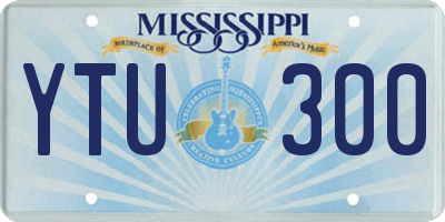 MS license plate YTU300