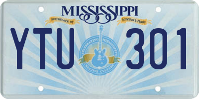 MS license plate YTU301