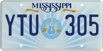 MS license plate YTU305