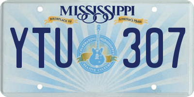 MS license plate YTU307