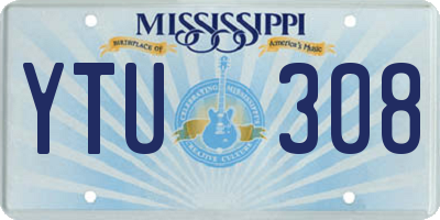 MS license plate YTU308