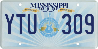 MS license plate YTU309