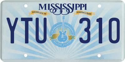 MS license plate YTU310