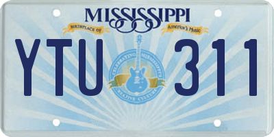 MS license plate YTU311