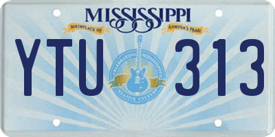 MS license plate YTU313
