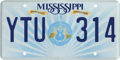 MS license plate YTU314