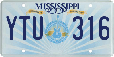 MS license plate YTU316