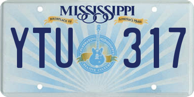 MS license plate YTU317