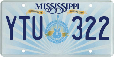 MS license plate YTU322