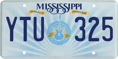 MS license plate YTU325