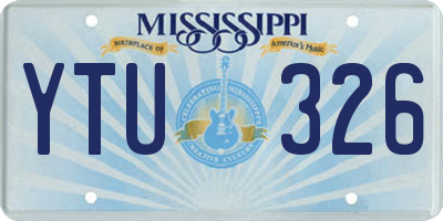 MS license plate YTU326