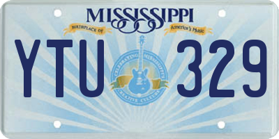 MS license plate YTU329