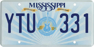 MS license plate YTU331