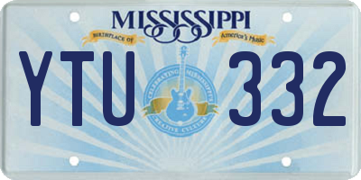 MS license plate YTU332