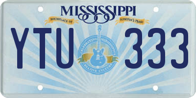 MS license plate YTU333
