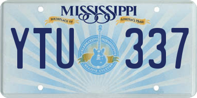 MS license plate YTU337