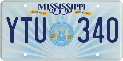 MS license plate YTU340
