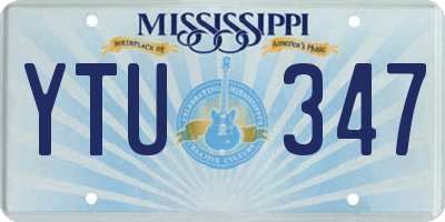 MS license plate YTU347