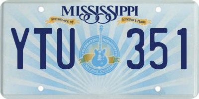 MS license plate YTU351